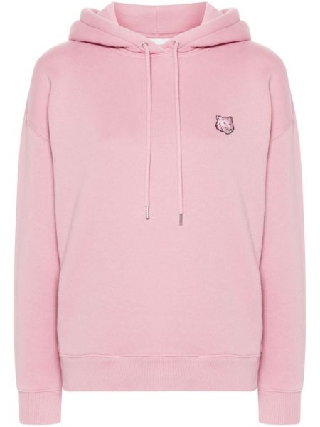 Pamučna hoodie s kapuljačom Maison Kitsuné ružičasta