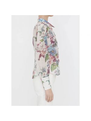 Blusa de seda de flores con estampado Zimmermann blanco