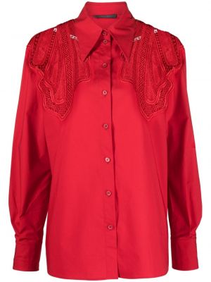 Βαμβακερό πουκάμισο Alberta Ferretti κόκκινο