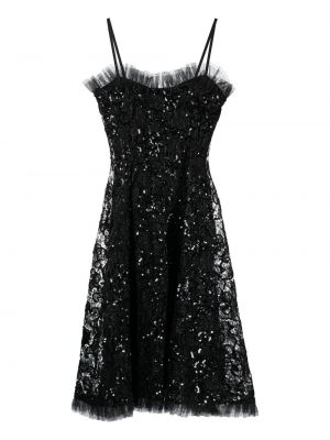 Krajkové šaty Yves Saint Laurent Pre-owned černé