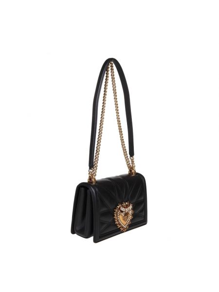 Bolsa de hombro acolchada con corazón Dolce & Gabbana negro