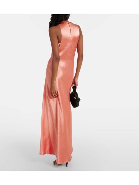 Σατέν μάξι φόρεμα Vince ροζ