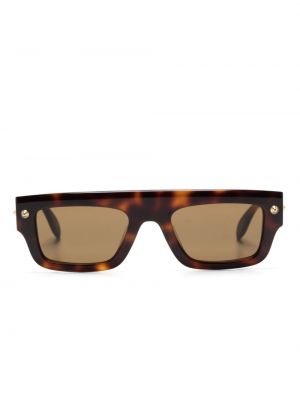 Okulary przeciwsłoneczne z ćwiekami Alexander Mcqueen Eyewear brązowe