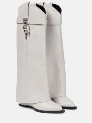 Usnjene gumijasti škornji Givenchy bela