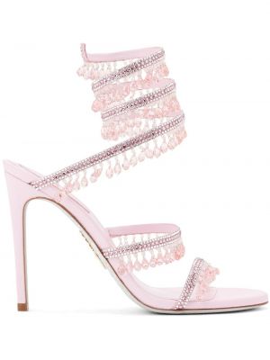 Sandale de cristal Rene Caovilla roz