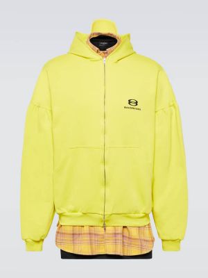 Sudadera con capucha de algodón oversized Balenciaga amarillo