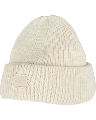 Памучна плетена вълнена шапка Urban Classics бяло