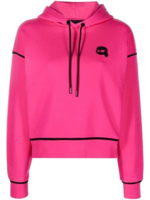 Kokvilnas kapučdžemperis Karl Lagerfeld rozā