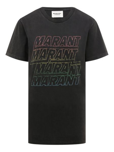 Хлопковая футболка Isabel Marant Étoile черная
