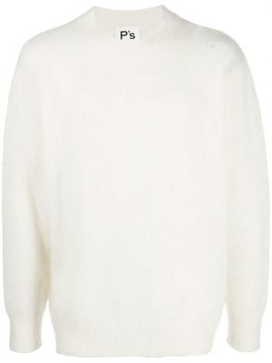 Кашмирен пуловер с кръгло деколте President's бяло