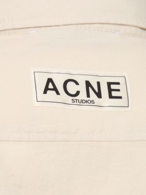 Памучна риза Acne Studios зелено