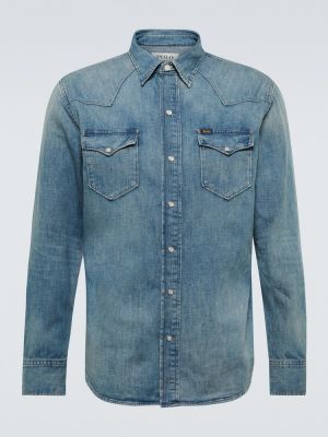 Kokvilnas džinsa krekls Polo Ralph Lauren