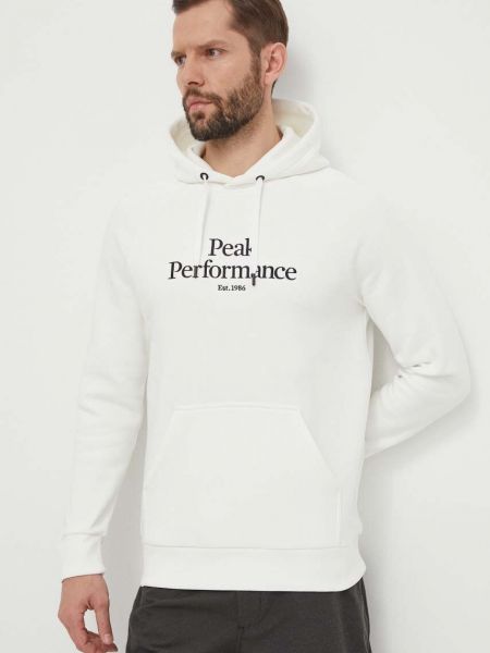Білий светр з капюшоном з аплікацією Peak Performance