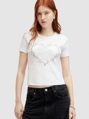 Bílé bavlněné tričko Allsaints