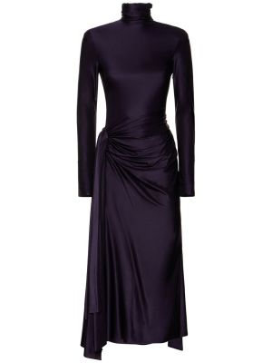 Viskózové midi šaty Victoria Beckham fialové