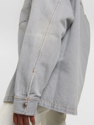 Camicia jeans di cotone Ami Paris grigio