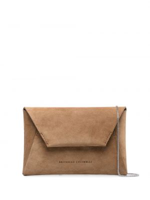 Crossbody väska i mocka Brunello Cucinelli brun