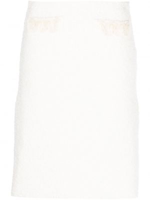 Vlněné sukně s vysokým pasem Lanvin - bílá