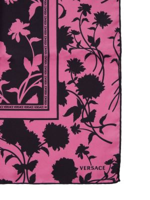Fular de mătase cu model floral Versace negru