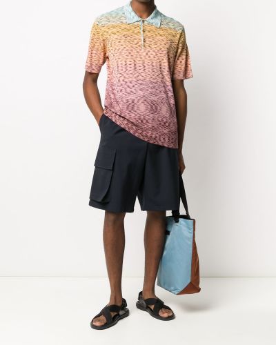 Polo en tricot à imprimé à motifs abstraits Missoni rose