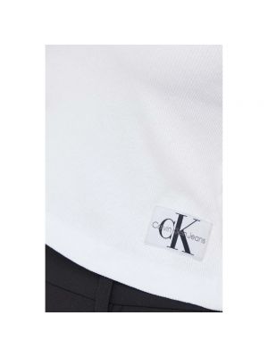 Koszulka z dekoltem w serek Calvin Klein biała