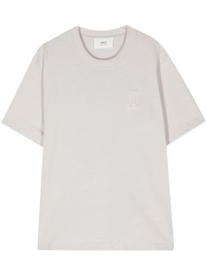 Bavlnené tričko Ami Paris sivá