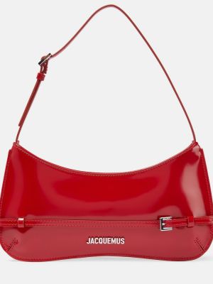 Lakovaná kožená kabelka Jacquemus červená