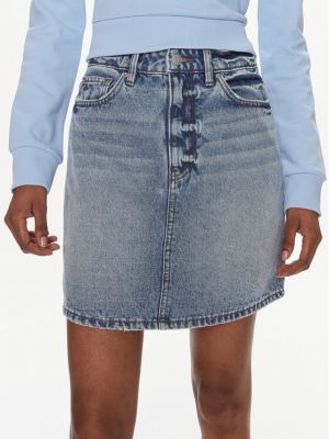 Slim fit priliehavá džínsová sukňa Armani Exchange modrá