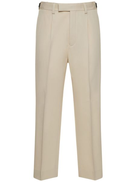 Pantalones de lana de algodón Zegna blanco