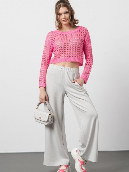 Ажурный свитер Vero Moda розовый