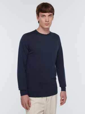 Jersey de lana de tela jersey John Smedley azul