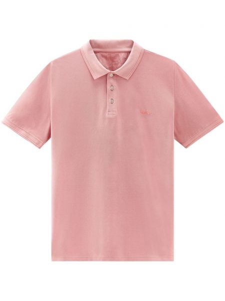 Памучна поло тениска Woolrich розово