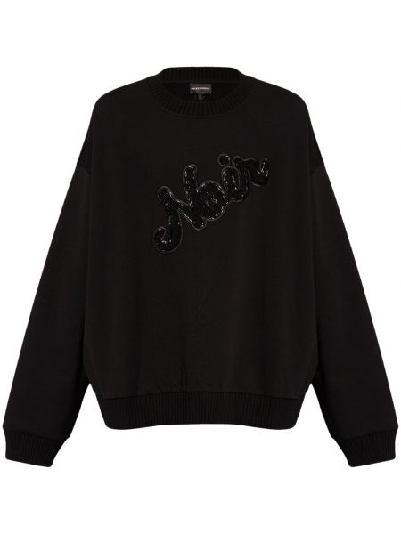 Sweatshirt aus baumwoll Emporio Armani schwarz