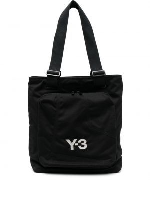 Shopper kabelka s potiskem Y-3 černá