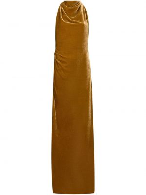 Žametna večerna obleka iz rebrastega žameta Proenza Schouler zlata