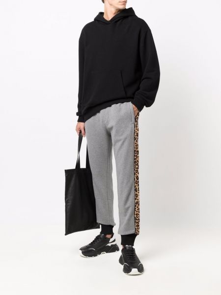 Pantalon de joggings à imprimé à imprimé léopard Dolce & Gabbana gris