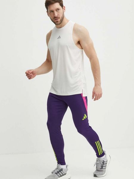 Spodnie sportowe Adidas Performance fioletowe
