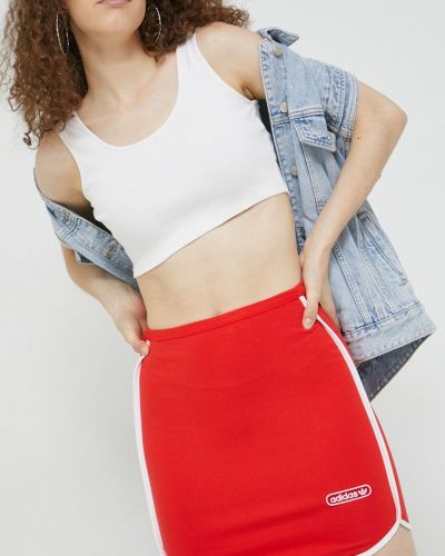 Mini spódniczka Adidas Originals czerwona