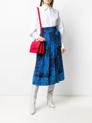 Falda de flores con estampado Valentino azul
