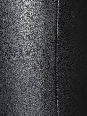 Aksamitne legginsy skórzane ze skóry ekologicznej Velvet czarne