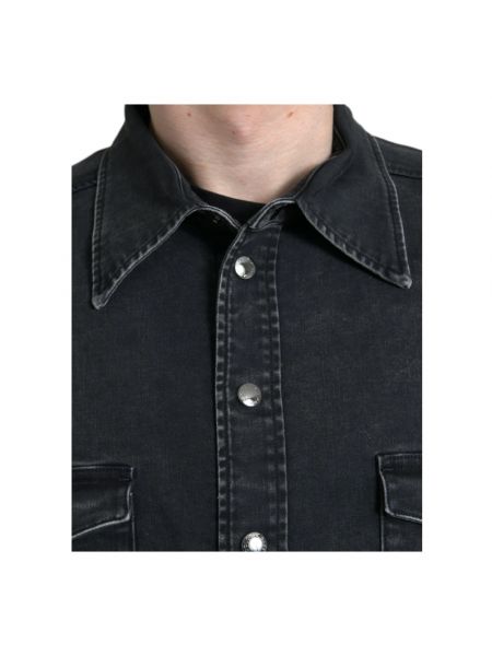 Camisa vaquera de algodón casual Dolce & Gabbana negro