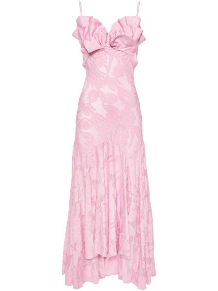 Asimetrisks midi kleita Maria Lucia Hohan rozā