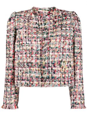 Giacca con frange in tweed Isabel Marant bianco