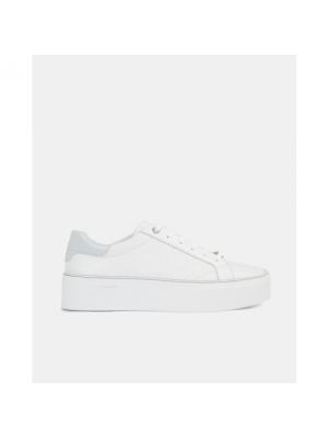Zapatillas de cuero con plataforma Calvin Klein blanco