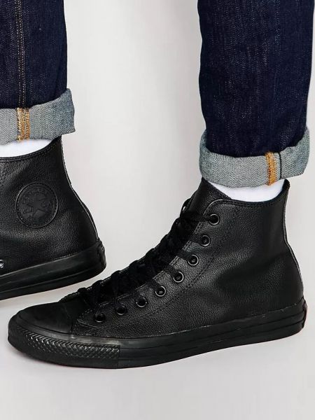 Кожаные туфли со звездочками Converse