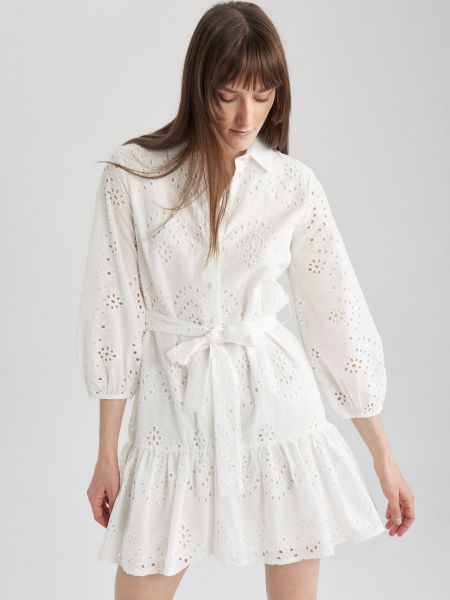 Біла бавовняна сукня міні Defacto