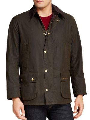 Хлопковая приталенная куртка Barbour черная