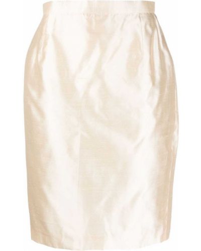 Svilena suknja Saint Laurent Pre-owned zlatna