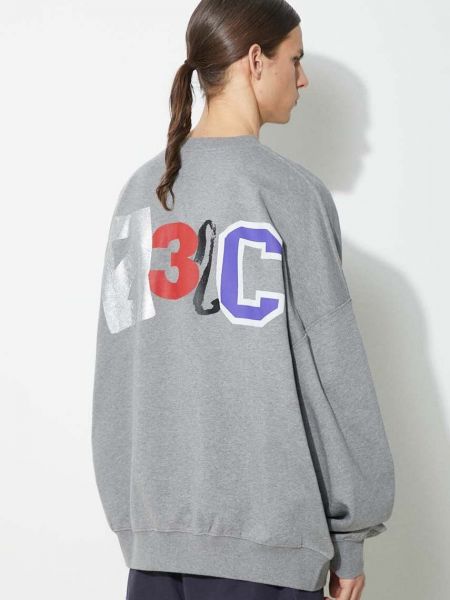 Pamučna hoodie s kapuljačom 032c siva