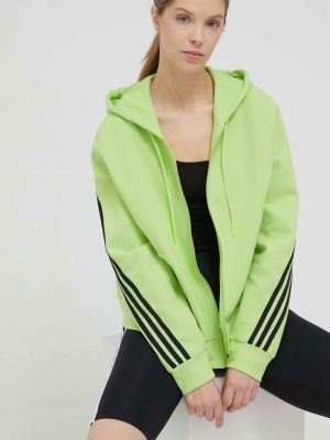 Mikina s kapucí s aplikacemi Adidas zelená